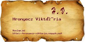 Hronyecz Viktória névjegykártya